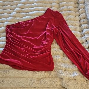 Elegant Red One-Shoulder Top